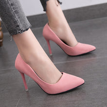 Load image into Gallery viewer, 2019 Autumn New Simple Elegant High Heels Stiletto Womens Shoes Pointed Black Etiquette Professional Single Shoes Wedding Shoes