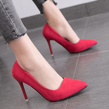 Load image into Gallery viewer, 2019 Autumn New Simple Elegant High Heels Stiletto Womens Shoes Pointed Black Etiquette Professional Single Shoes Wedding Shoes