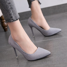 Load image into Gallery viewer, 2019 Autumn New Simple Elegant High Heels Stiletto Womens Shoes Pointed Black Etiquette Professional Single Shoes Wedding Shoes