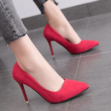 Load image into Gallery viewer, 2019 Autumn New Simple Elegant High Heels Stiletto Womens Shoes Pointed Black Etiquette Professional Single Shoes Wedding Shoes