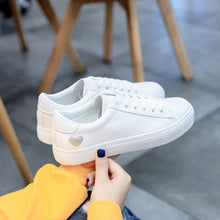 Load image into Gallery viewer, Women Canvas Shoes Women Casual Flats Heart Lace-up Fashion Ladies Spring/Autumn Shoes designer White Sneakers EUR Size 36-42